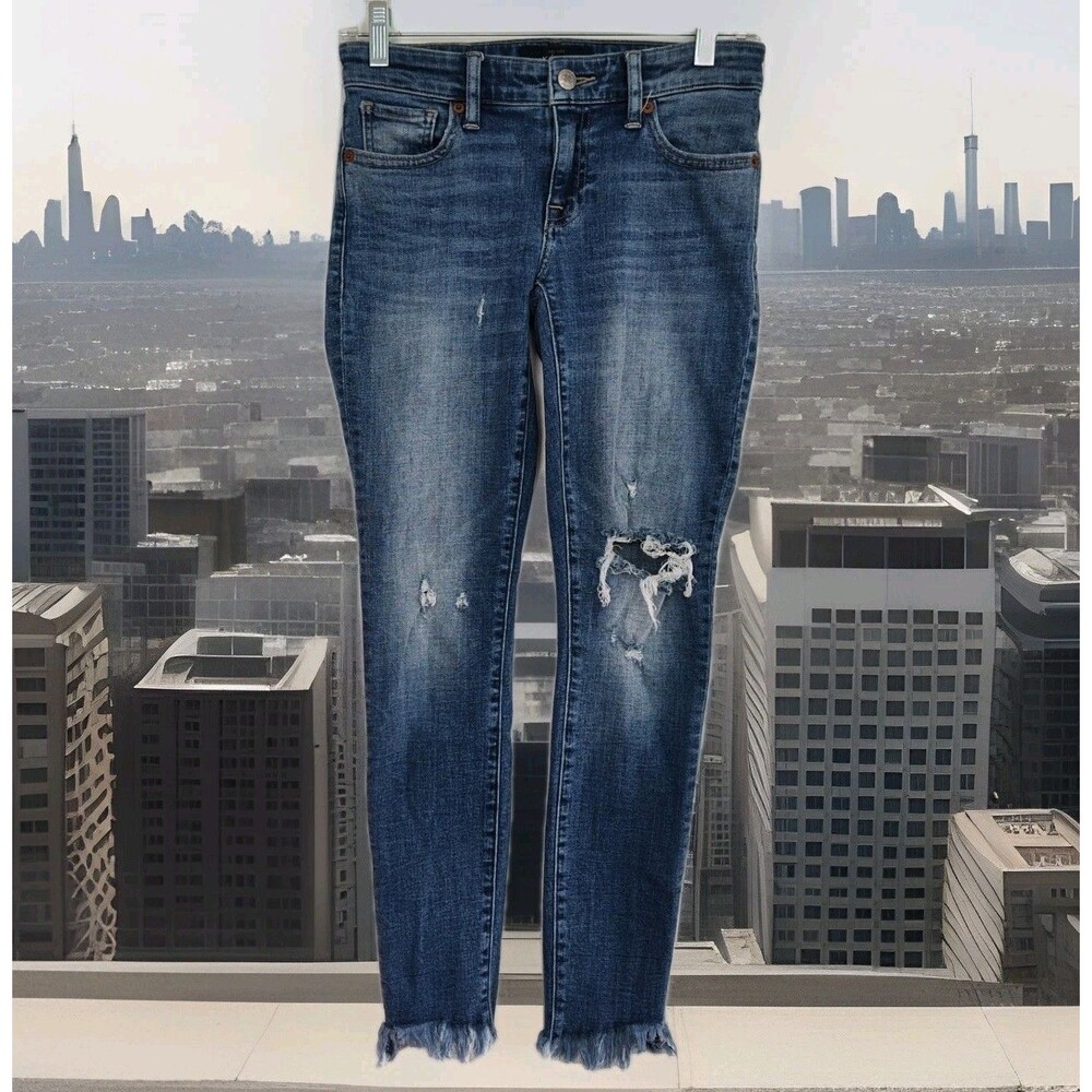 Lucky Brand Stella Skinny Distressed Cropped Women's‎ Jeans, Size 00/24, Raw Hem